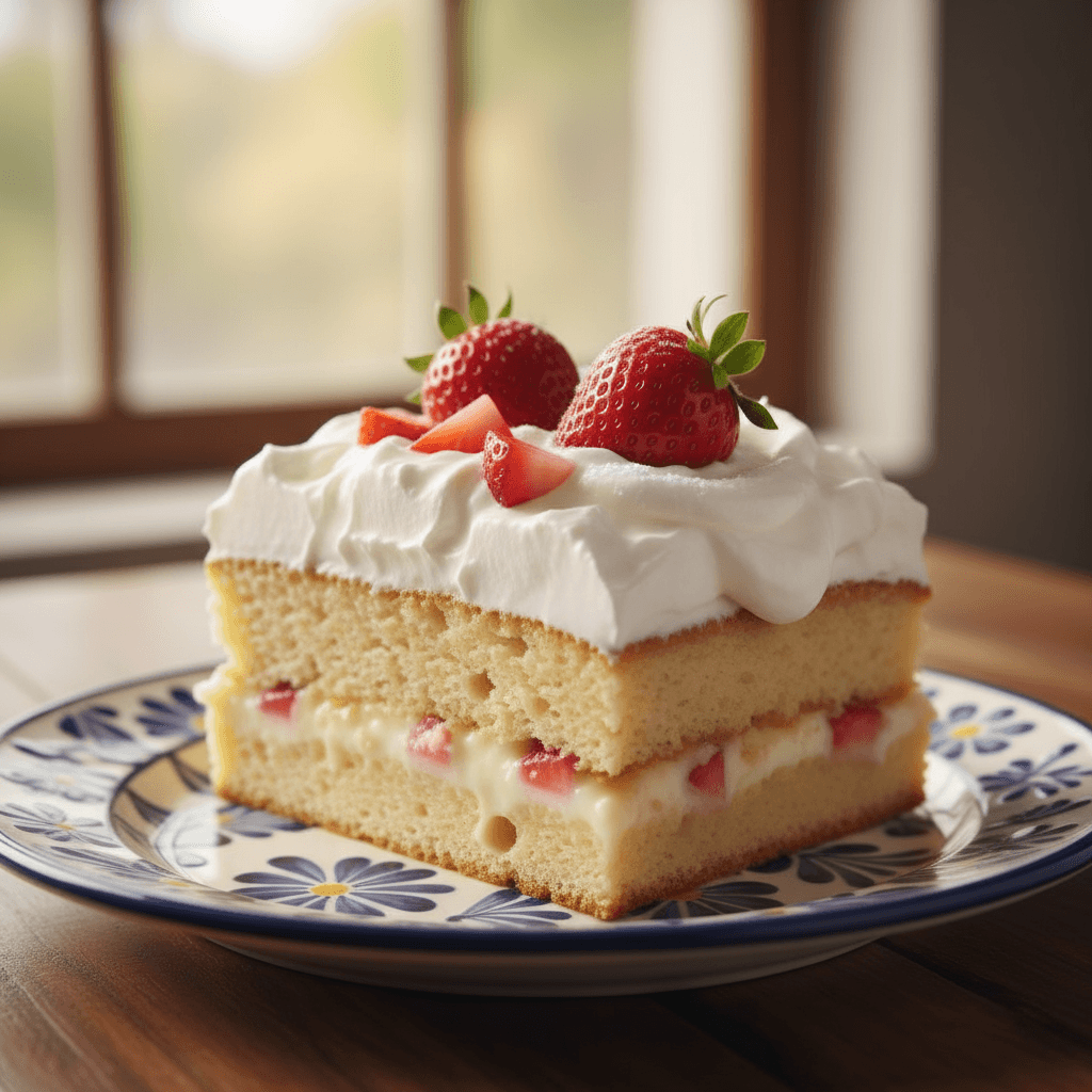 Traditional tres leches cake dessert