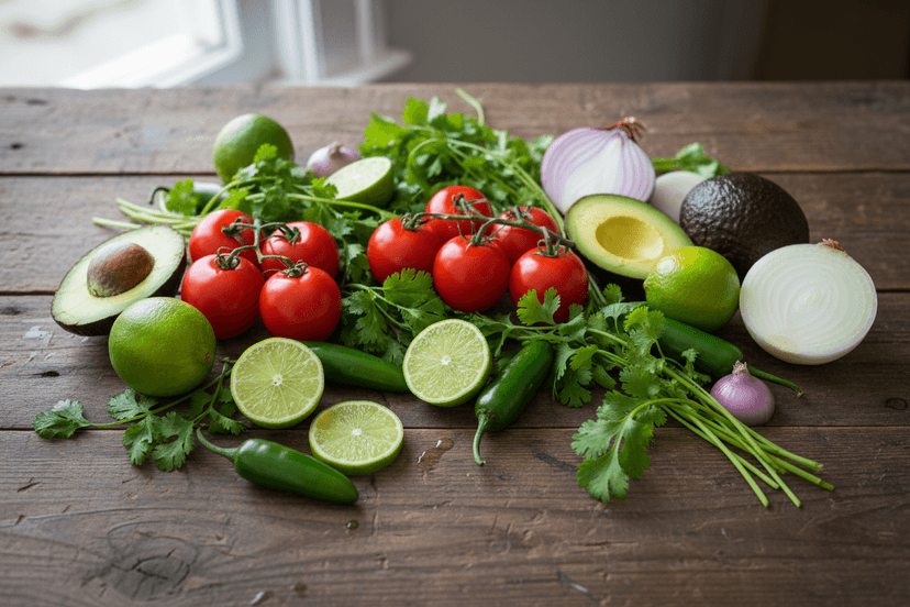 Fresh ingredients for authentic Mexican cooking